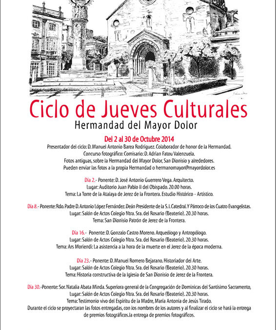COMIENZAN LOS JUEVES CULTURALES HERMANDAD DEL MAYOR DOLOR