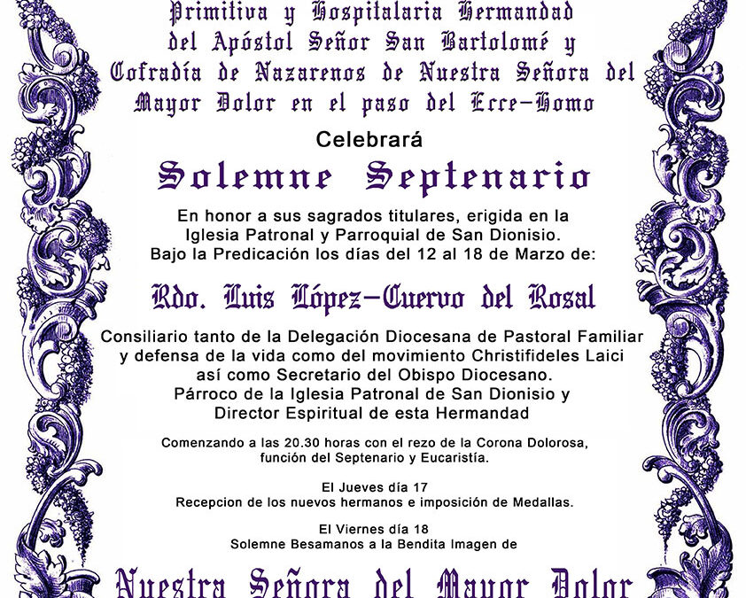 Convocatoria Cultos Cuaresma Marzo 2016