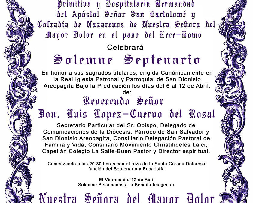 Convocatoria Septenario